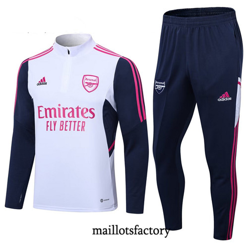 Achat Maillot Survetement Enfant de foot Arsenal 2023/24 Blanc factory 1226