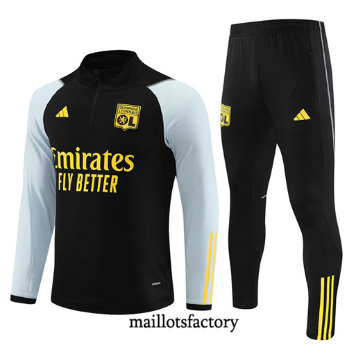 Achat Maillot Survetement Enfant de foot Lyon 2023/24 Noir factory 1150