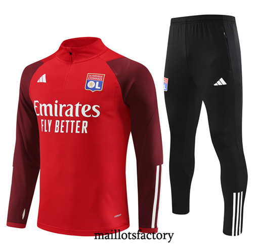 Achat Maillot Survetement Enfant de foot Lyon 2023/24 Rouge factory 1152