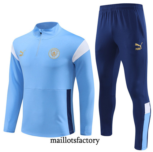 Achat Maillot Survetement Enfant de foot Manchester City 2023/24 Bleu factory 1236