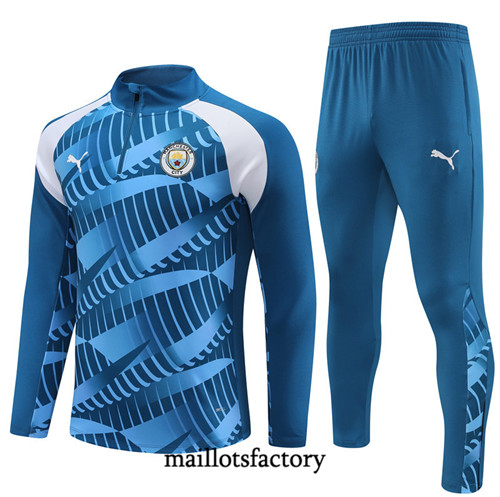 Achat Maillot Survetement Enfant de foot Manchester City 2023/24 Bleu factory 1237