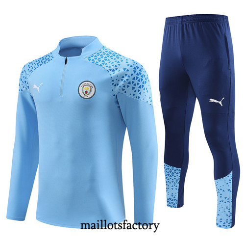 Achat Maillot Survetement Enfant de foot Manchester City 2023/24 Bleu factory 1238