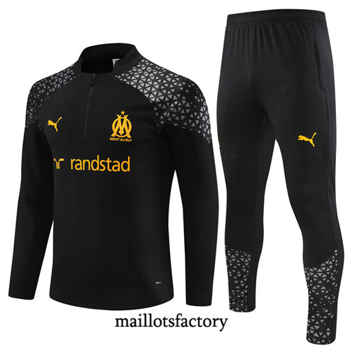 Achat Maillot Survetement Enfant de foot Marseille 2023/24 Noir factory 1159