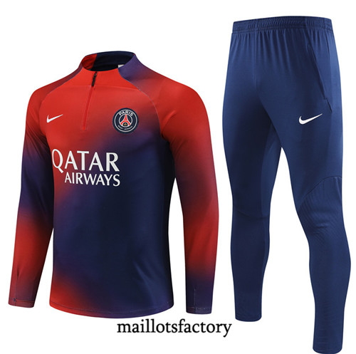 Achat Maillot Survetement Enfant de foot PSG 2023/24 Rouge factory 1178