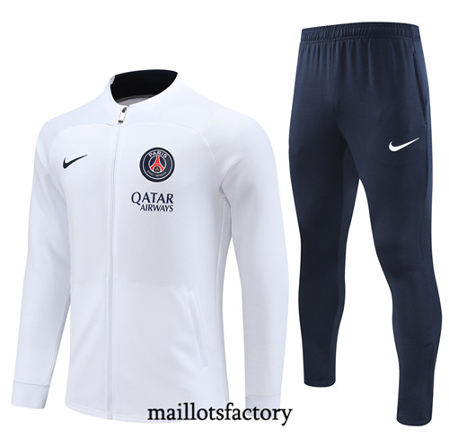 Achat Maillot Veste Survetement Enfant de foot PSG 2023/24 Blanc factory 1190