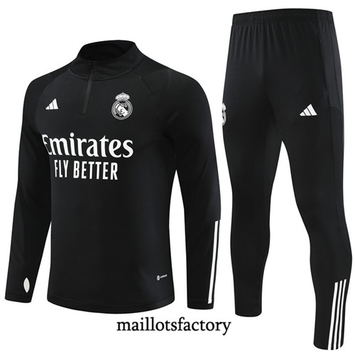 Achat Maillot Survetement Enfant de foot Real Madrid 2023/24 Noir factory 1145