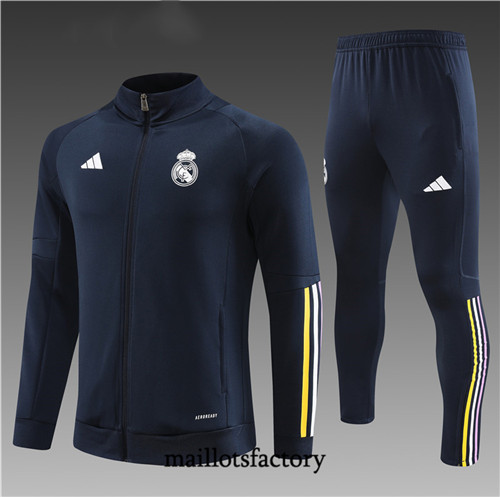 Achat Maillot Veste Survetement Enfant de foot Real Madrid 2023/24 Bleu factory 1148