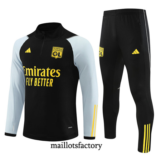 Achat Maillot Survetement de foot Lyon 2023/24 Noir factory 0921