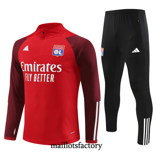 Achat Maillot Survetement de foot Lyon 2023/24 Rouge factory 0923