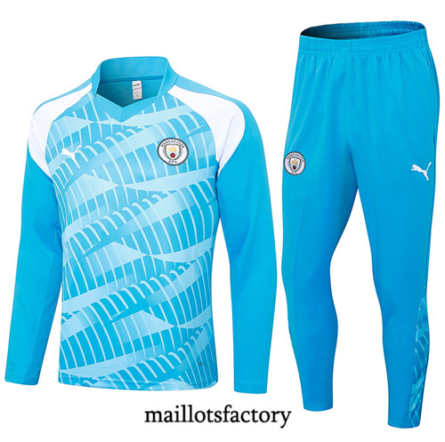 Achat Maillot Survetement de foot Manchester City 2023/24 Bleu factory 1036