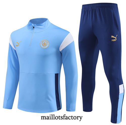 Achat Maillot Survetement de foot Manchester City 2023/24 Bleu factory 1038