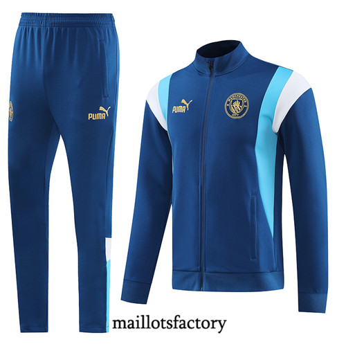 Achat Maillot Veste Survetement de foot Manchester City 2023/24 Bleu factory 1044