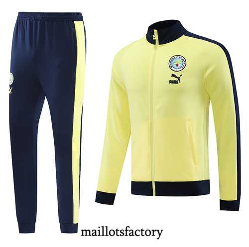 Achat Maillot Veste Survetement de foot Manchester City 2023/24 Jaune factory 1046