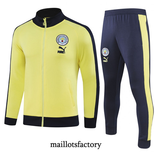 Achat Maillot Veste Survetement de foot Manchester City 2023/24 Jaune factory 1048