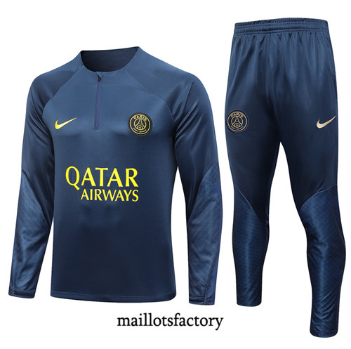 Achat Maillot Survetement de foot PSG 2023/24 Bleu factory 0947