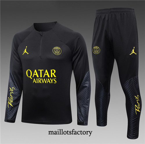 Achat Maillot Survetement de foot PSG 2023/24 Noir factory 0958