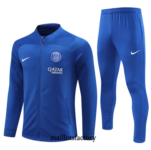 Achat Maillot Veste Survetement de foot PSG 2023/24 Bleu factory 0979