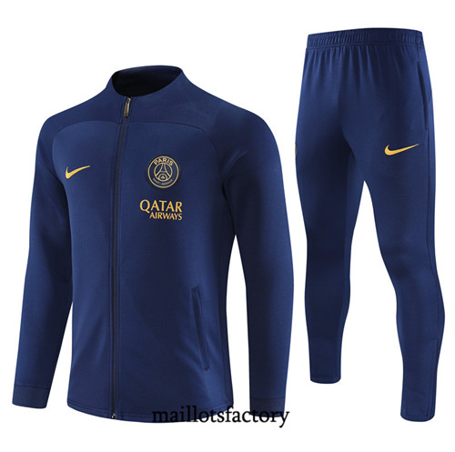 Achat Maillot Veste Survetement de foot PSG 2023/24 Bleu Marine factory 0981