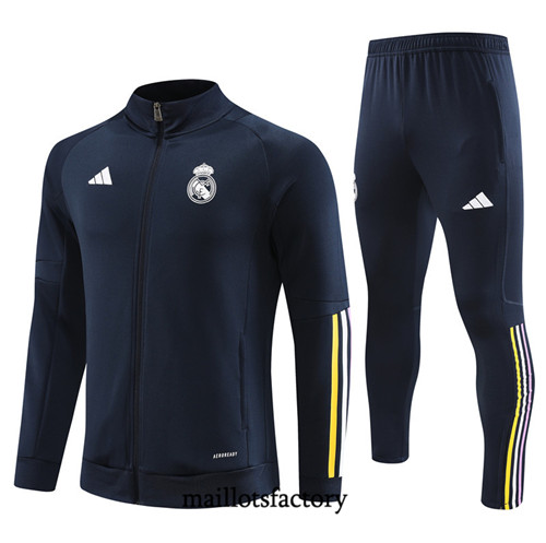 Achat Maillot Veste Survetement de foot Real Madrid 2023/24 Bleu factory 0917