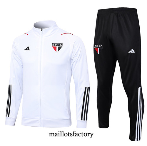 Achat Maillot Veste Survetement de foot Sao Paulo 2023/24 Blanc factory 0868