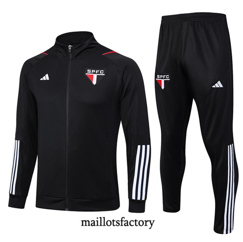 Achat Maillot Veste Survetement de foot Sao Paulo 2023/24 Noir factory 0869