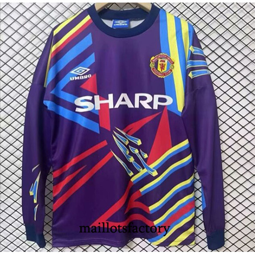 Maillot du Retro Manchester United 1992-93 Gardien de but Manche Longue violet