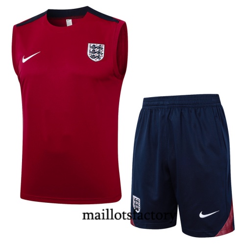 Achetez Maillot d'entrainement Angleterre Debardeur 2024/25 rouge bordeaux Kit