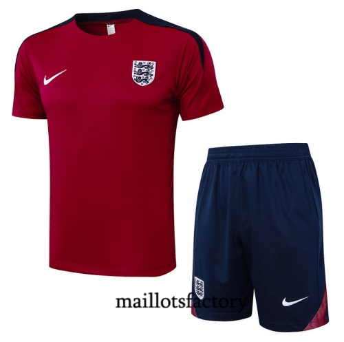 Achat Maillot d'entrainement Angleterre + Shorts 2024/25 rouge bordeaux Kit