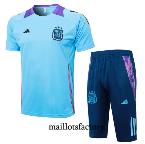 Grossiste Maillot d'entrainement Argentine + Shorts 2024/25 Bleu Kit