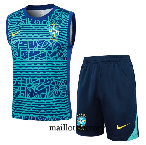 Soldes Maillot Brésil d'entrainement Debardeur 2024/25 Bleu Kit