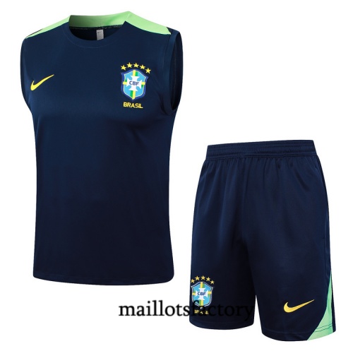 Vendre Maillot d'entrainement Brésil Debardeur 2024/25 Bleu marine Kit