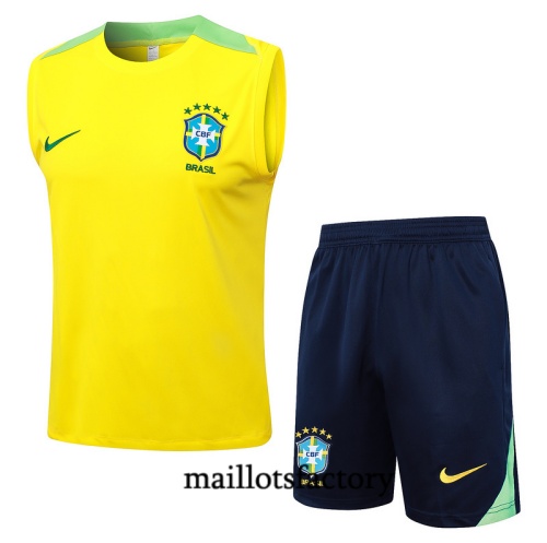 Site Maillot d'entrainement Brésil Debardeur 2024/25 jaune Kit