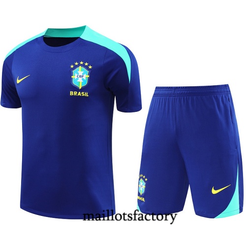 Site Maillot d'entrainement Brésil + Shorts 2024/25 Bleu Kit