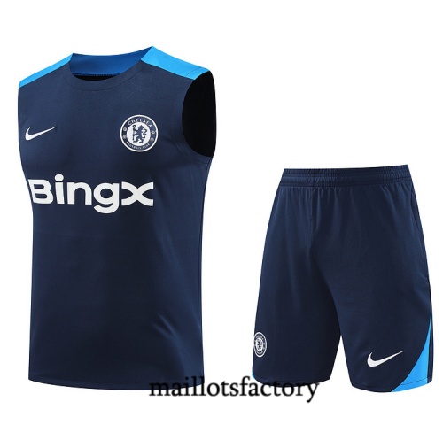 Site Maillot d'entrainement Chelsea Debardeur 2024/25 Bleu marine Kit