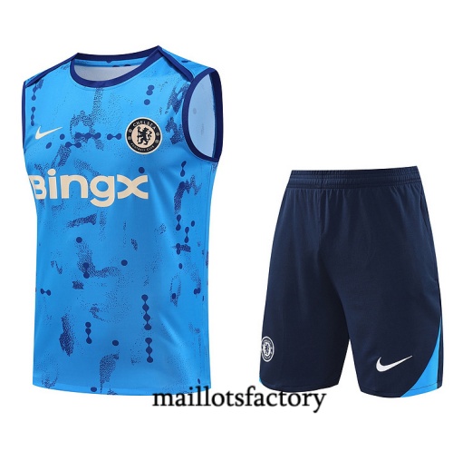 Achat Maillot d'entrainement Chelsea Debardeur 2024/25 Bleu Ciel Kit