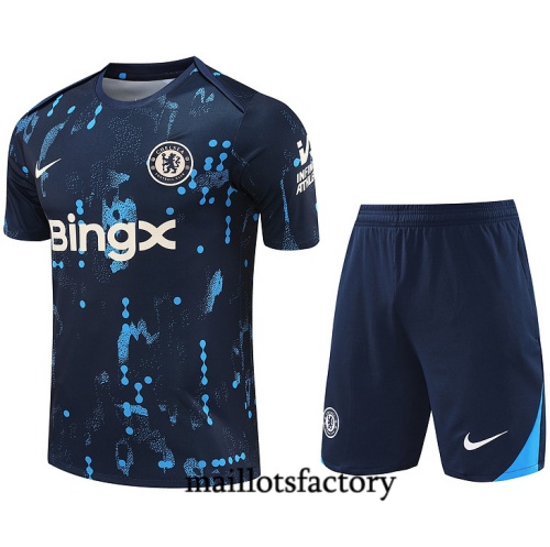 Site Maillot d'entrainement Chelsea + Shorts 2024/25 Bleu marine Kit