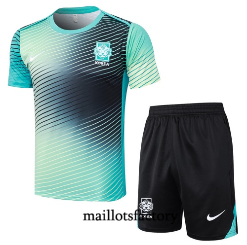 Soldes Maillot d'entrainement Corée + Shorts 2024/25 Bleu Kit