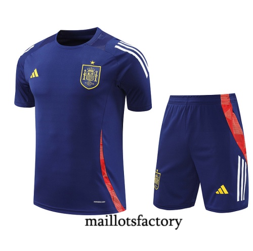 Vendre Maillot d'entrainement Espagne + Shorts 2024/25 Bleu marine Kit