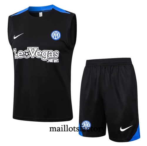 Soldes Maillot d'entrainement Inter Milan Debardeur 2024/25 noir Kit