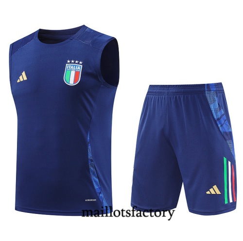 Soldes Maillot d'entrainement Italie Debardeur 2024/25 Bleu marine Kit