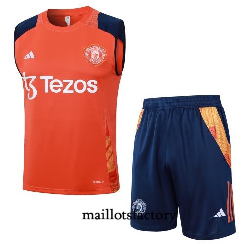 Nouveau Maillot d'entrainement Manchester United Debardeur 2024/25 Orange Kit