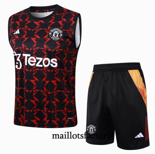 Choix Maillot d'entrainement Manchester United Debardeur 2024/25 noir Kit