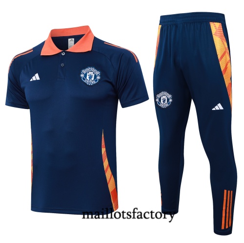 Site Maillot d'entrainement Manchester United polo 2024/25 Bleu marine Kit