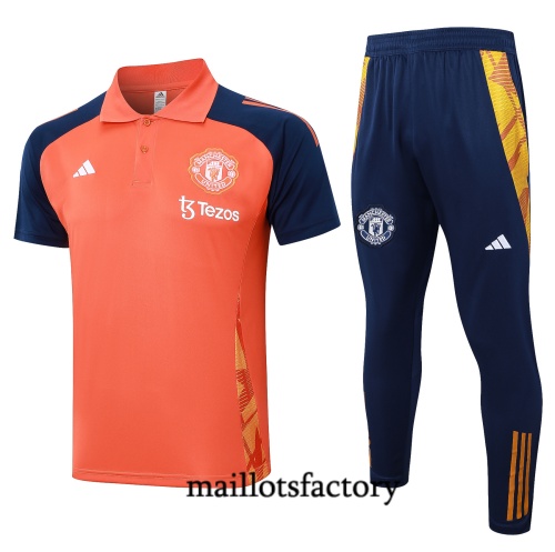 Achat Maillot d'entrainement Manchester United polo 2024/25 Orange Kit