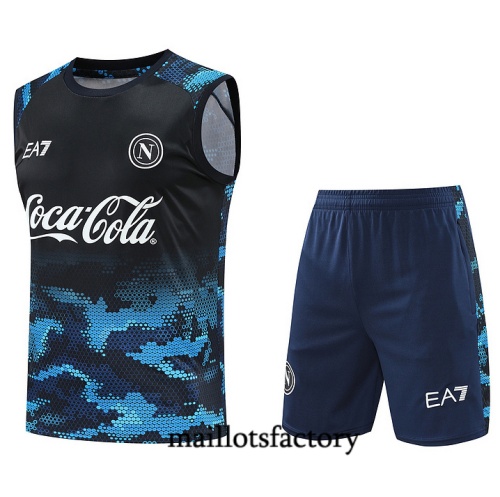 Grossiste Maillot d'entrainement Naples Debardeur 2024/25 Bleu Kit