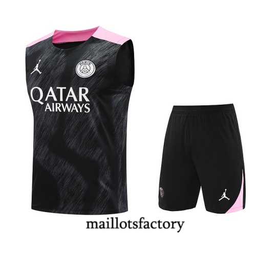 Grossiste Maillot d'entrainement Paris PSG Debardeur 2024/25 noir Kit