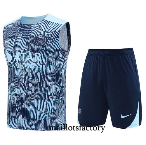 Site Maillot d'entrainement Paris PSG Debardeur 2024/25 Bleu Kit