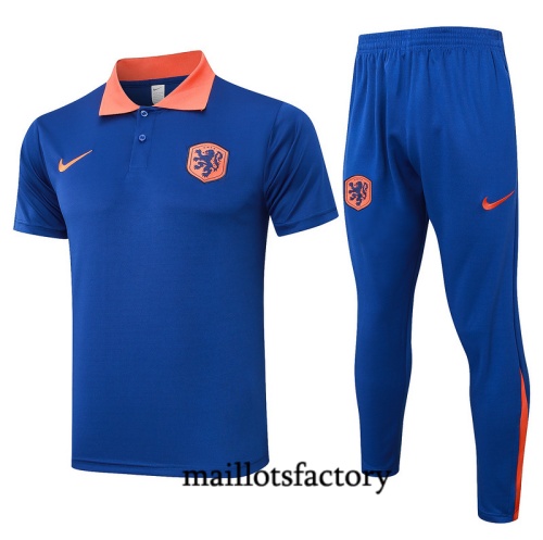 Achetez Maillot d'entrainement Pays-Bas polo 2024/25 Bleu Kit