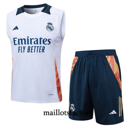 Achat Maillot d'entrainement Real Madrid Debardeur 2024/25 Blanc Kit