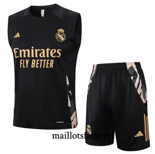 Grossiste Maillot d'entrainement Real Madrid Debardeur 2024/25 noir Kit